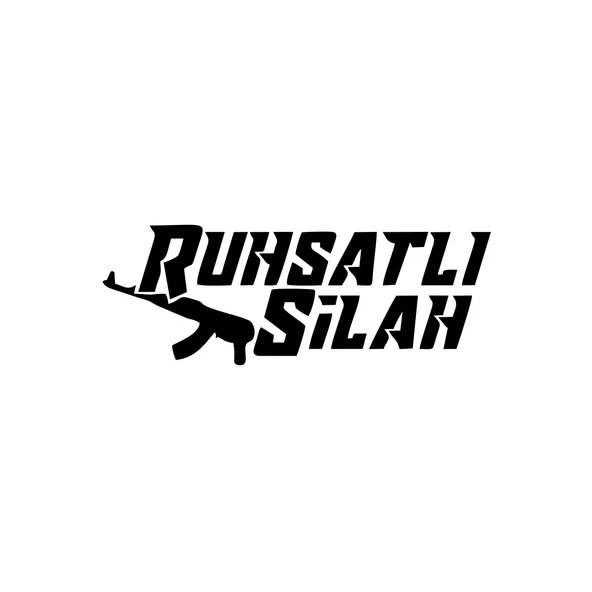 Ruhsatlı Silah Araba Sticker 17x17 Cm Siyah ürün görseli 1