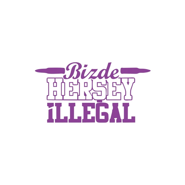 Bizde Her Şey İllegal Araba Sticker 17x17 Cm Mor ürün görseli 1