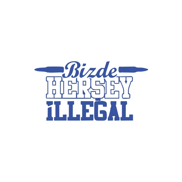 Bizde Her Şey İllegal Araba Sticker 17x17 Cm Mavi ürün görseli 1