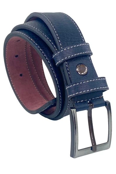 Lacivert Çocuk Boy Suni Deri 3 cm.lik Klasik Kemer - XD-G5 ürün görseli 1