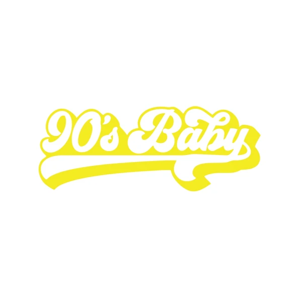 90's Baby Araba Sticker 17x17 Cm Sarı ürün görseli 1