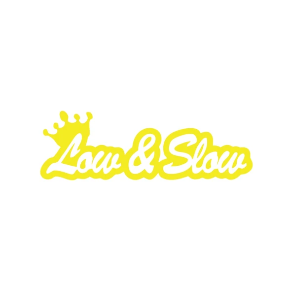 Low&Slow Araba Sticker 17x17 Cm Sarı ürün görseli 1