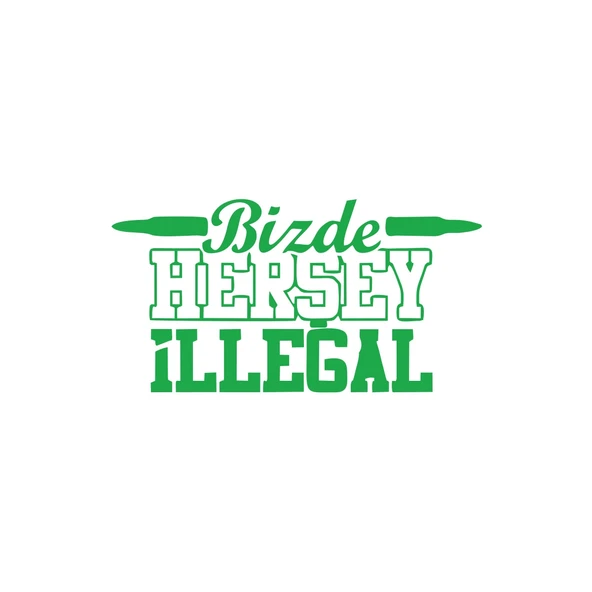 Bizde Her Şey İllegal Araba Sticker 17x17 Cm Yeşil ürün görseli 1