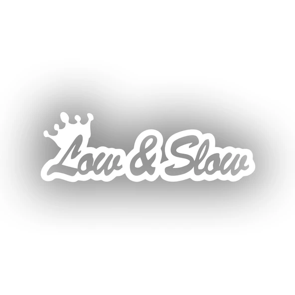 Low&Slow Araba Sticker 17x17 Cm Beyaz ürün görseli 1