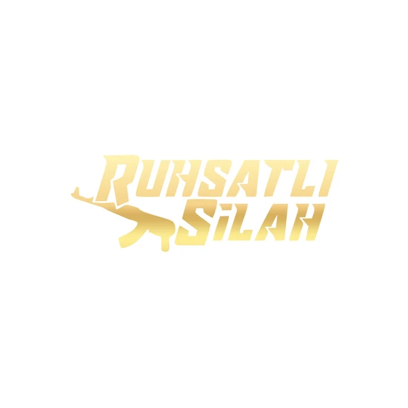 Ruhsatlı Silah Araba Sticker 17x17 Cm Gold ürün görseli 1