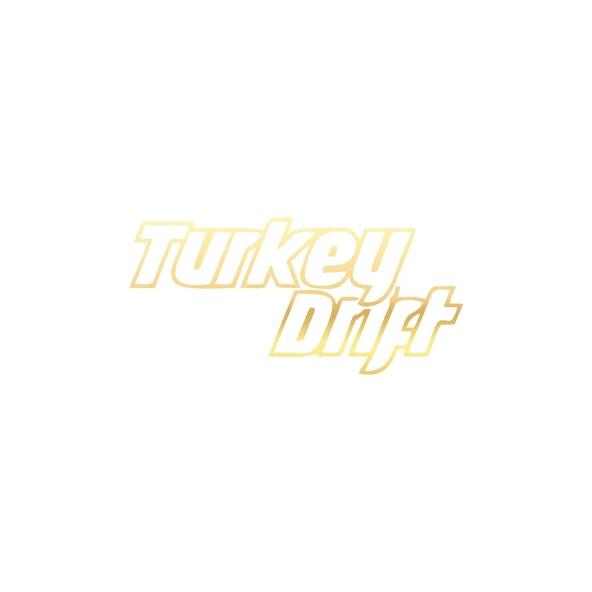 Turkey Drift Araba Sticker 17x17 Cm Gold ürün görseli 1