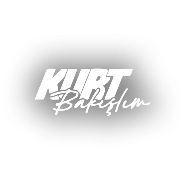 Kurt Bakışlım Araba Sticker 17x17 Cm Beyaz ürün görseli 1