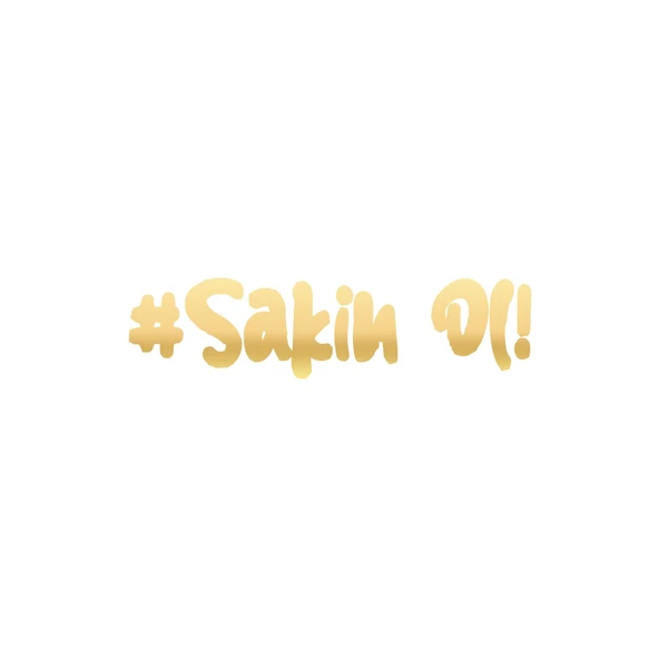 #Sakin Ol Araba Sticker 17x17 Cm Gold ürün görseli 1