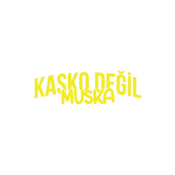 Kasko Değil Muska Araba Sticker 17x17 Cm Sarı ürün görseli 1