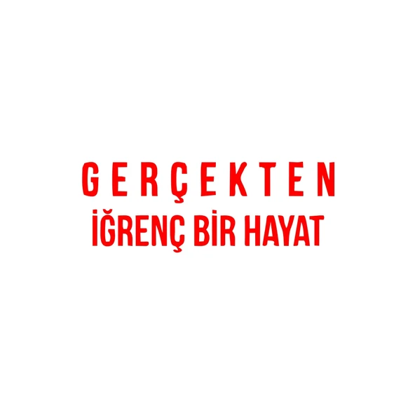 Gerçekten İğrenç Bir Hayat Araba Sticker 17x17 Cm Kırmızı ürün görseli 1