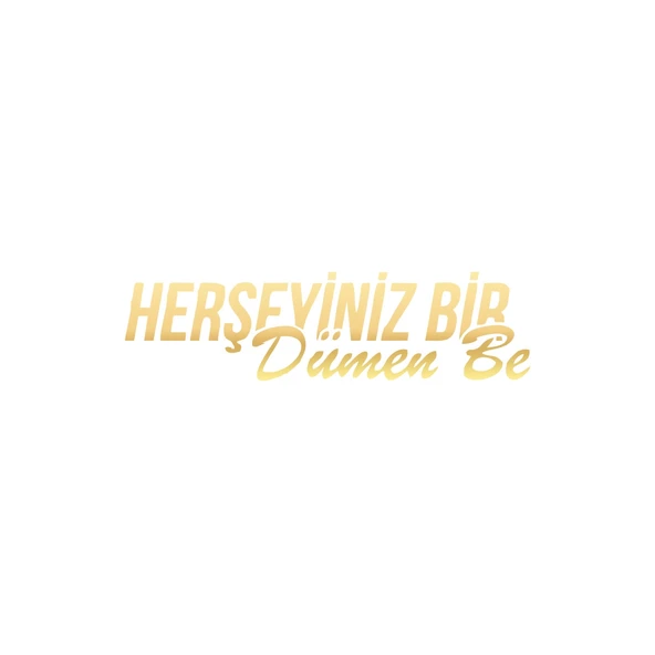 Her Şeyiniz Dümen be Araba Sticker 17x17 Cm Gold ürün görseli 1