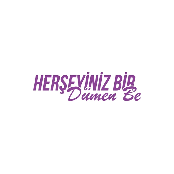 Her Şeyiniz Dümen be Araba Sticker 17x17 Cm Mor ürün görseli 1