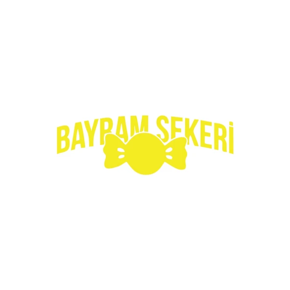 Bayram Şekeri Araba Sticker 17x17 Cm Sarı ürün görseli 1