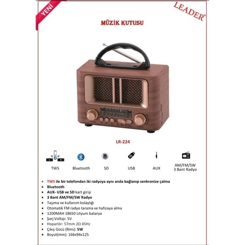 Leader LR-224 Radyo ürün görseli 1