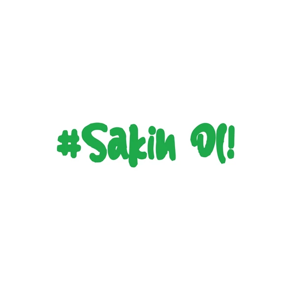 #Sakin Ol Araba Sticker 17x17 Cm Yeşil ürün görseli 1
