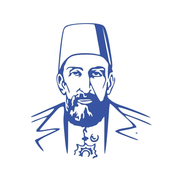 2.Abdülhamit Silüet Sticker 17x17 Cm Mavi ürün görseli 1