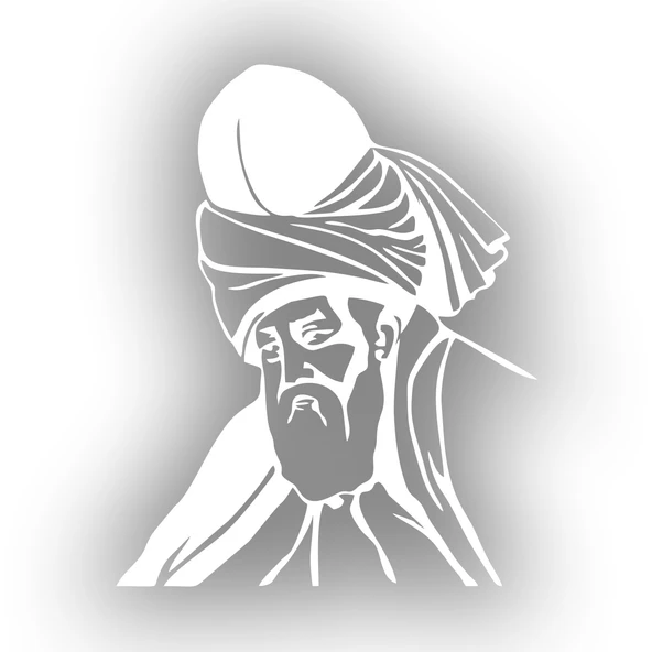 Mevlana Araba Sticker 17x17 Cm Beyaz ürün görseli 1