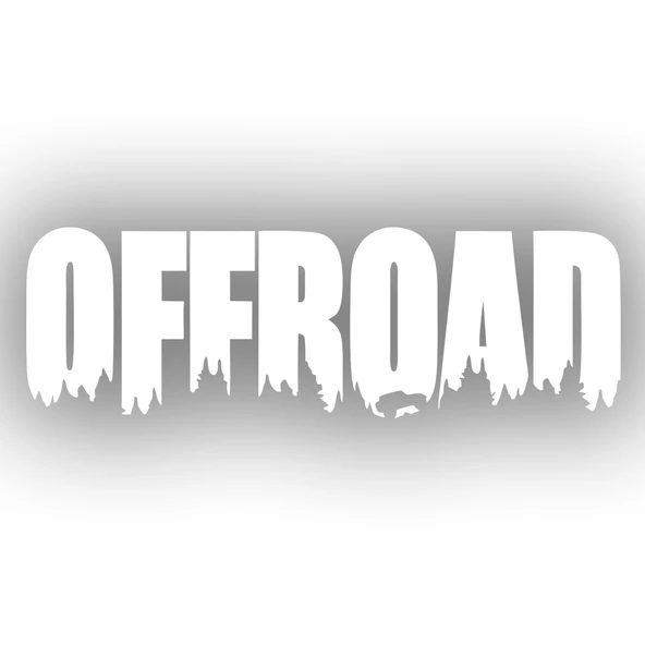 Offroad Araba Sticker 17x17 Cm Beyaz ürün görseli 1