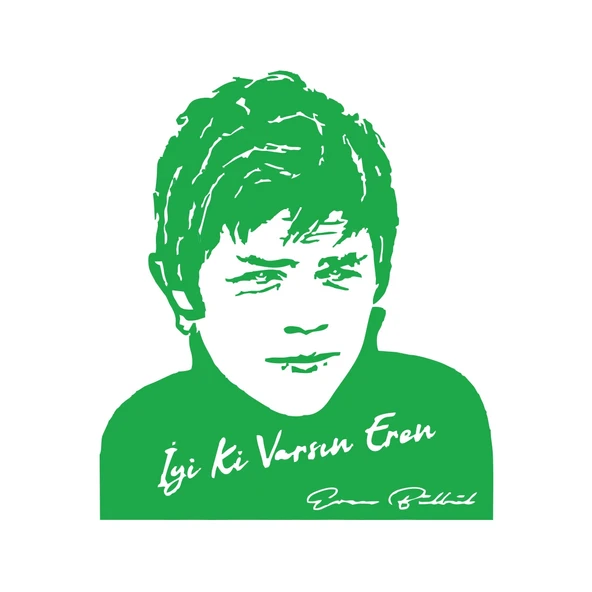 İyi Ki Varsın Eren Araba Sticker 17x17 Cm Yeşil ürün görseli 1