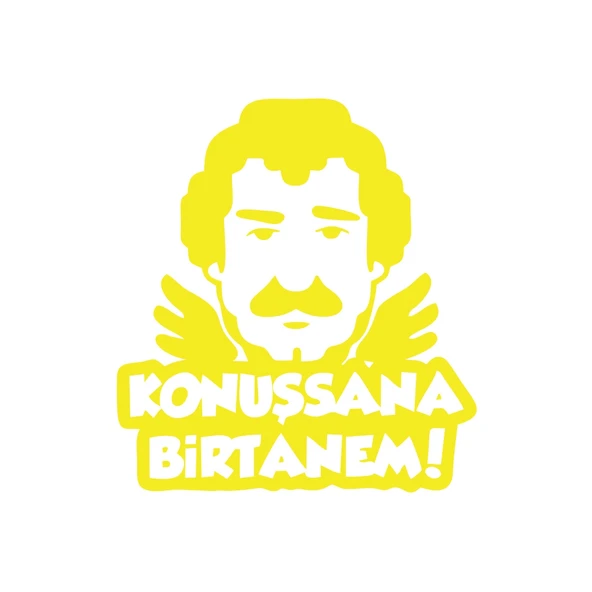 Müslüm Gürses Silüet Araba Sticker 17x17 Cm Sarı ürün görseli 1