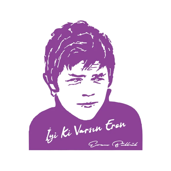 İyi Ki Varsın Eren Araba Sticker 17x17 Cm Mor ürün görseli 1