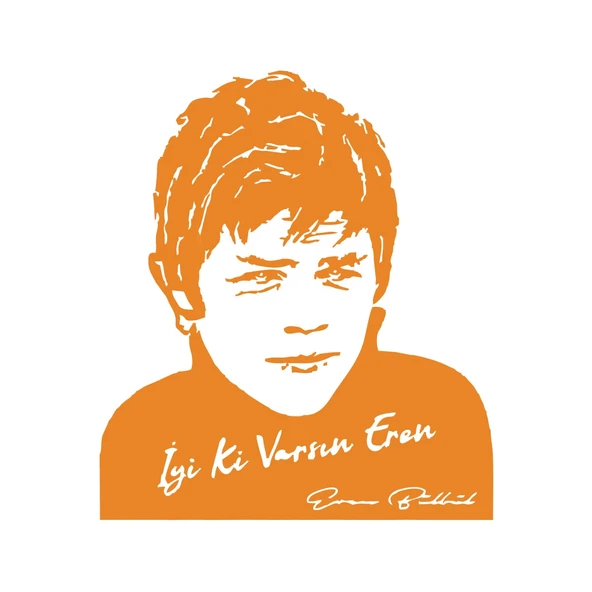İyi Ki Varsın Eren Araba Sticker 17x17 Cm Turuncu ürün görseli 1