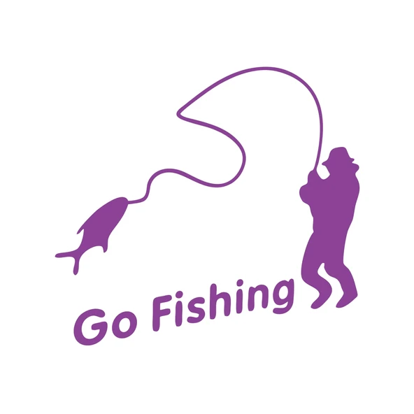 Go Fishing Araba Sticker 17x17 Cm Mor ürün görseli 1