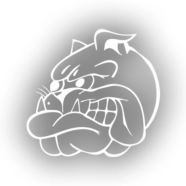 Bulldog Araba Sticker 17x17 Cm Beyaz ürün görseli 1