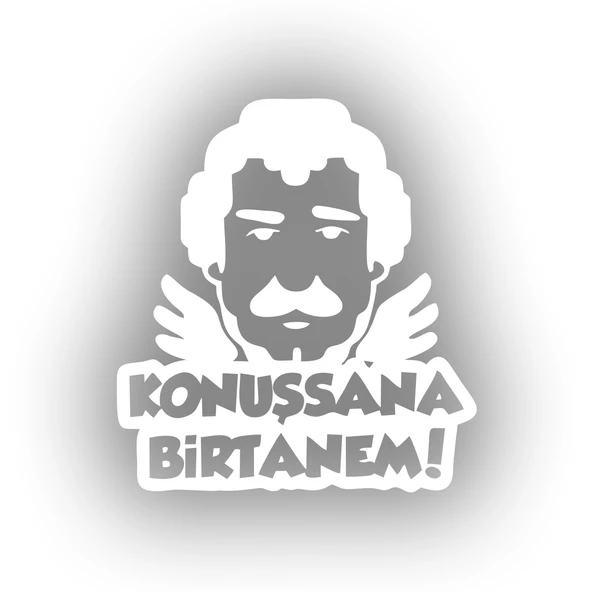 Müslüm Gürses Silüet Araba Sticker 17x17 Cm Beyaz ürün görseli 1