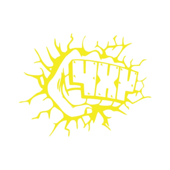 4x4 Araba Sticker 17x17 Cm Sarı ürün görseli 1