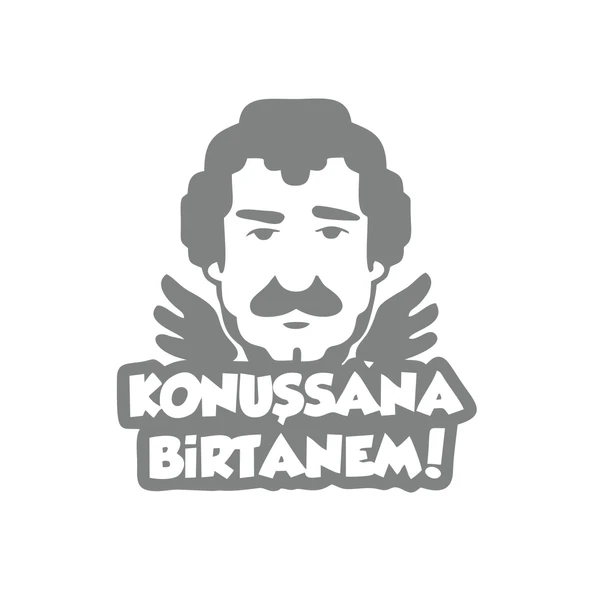 Müslüm Gürses Silüet Araba Sticker 17x17 Cm Gri ürün görseli 1