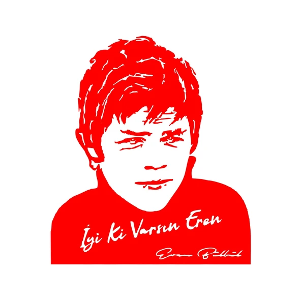 İyi Ki Varsın Eren Araba Sticker 17x17 Cm Kırmızı ürün görseli 1