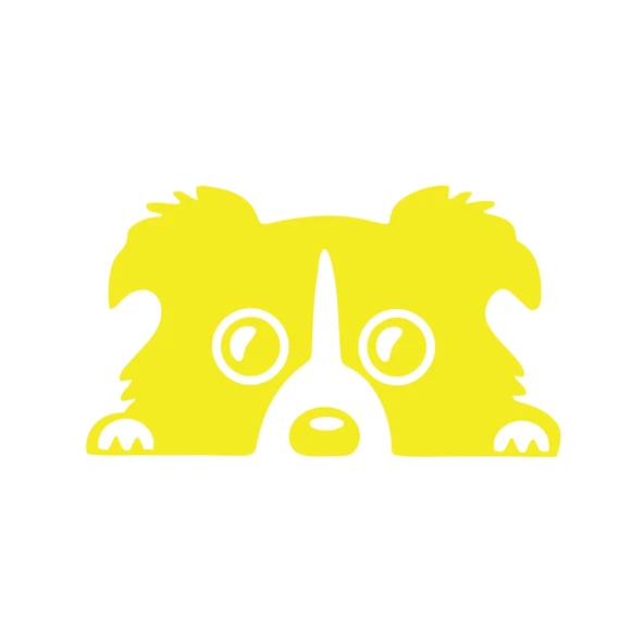 Köpek Araba Sticker 17x17 Cm Sarı ürün görseli 1