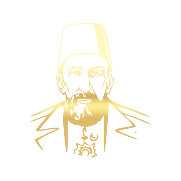 2.Abdülhamit Silüet Sticker 17x17 Cm Gold ürün görseli 1