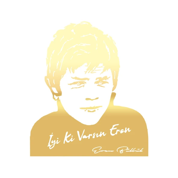 İyi Ki Varsın Eren Araba Sticker 17x17 Cm Gold ürün görseli 1