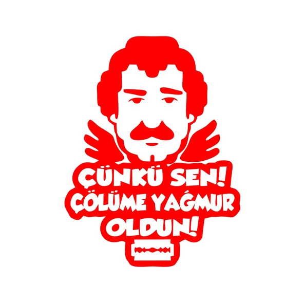 Müslüm Gürses Silüet Araba Sticker 17x17 Cm Kırmızı ürün görseli 1