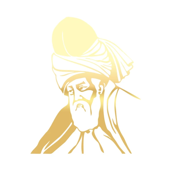 Mevlana Araba Sticker 17x17 Cm Gold ürün görseli 1