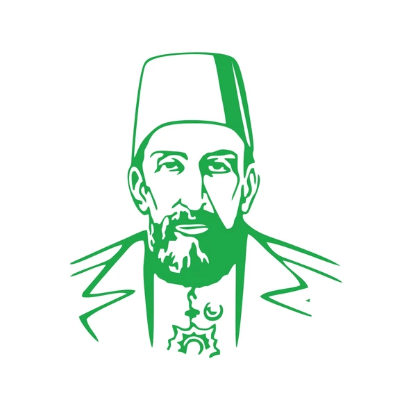 2.Abdülhamit Silüet Sticker 17x17 Cm Yeşil ürün görseli 1