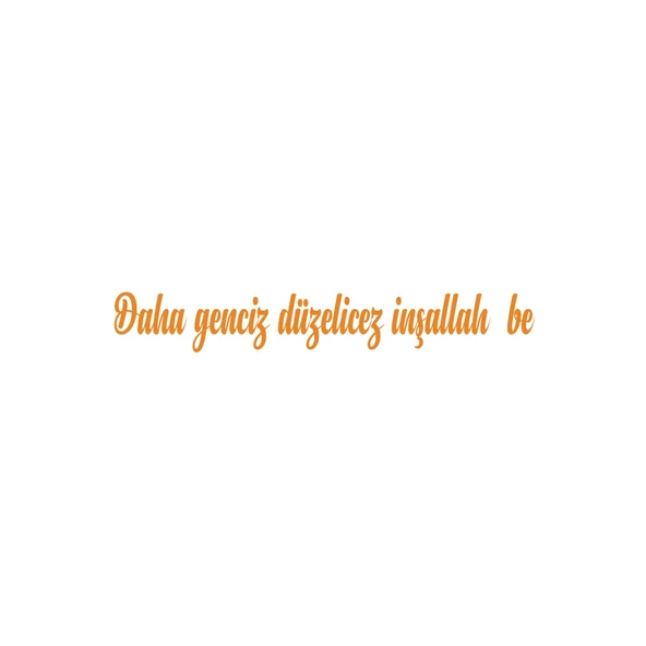 Daha Genciz Düzelicez İnşallah Araba Sticker 17x17 Cm Turuncu ürün görseli 1
