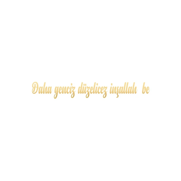 Daha Genciz Düzelicez İnşallah Araba Sticker 17x17 Cm Gold ürün görseli 1