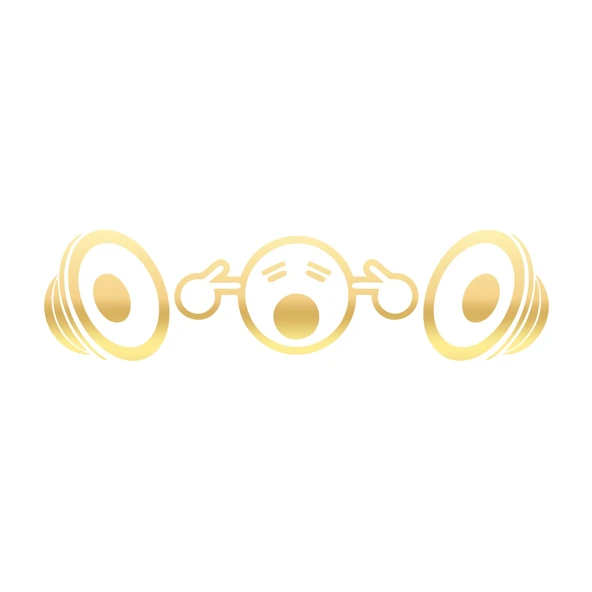 Yüksek Müzik Araba Sticker 17x17 Cm Gold ürün görseli 1
