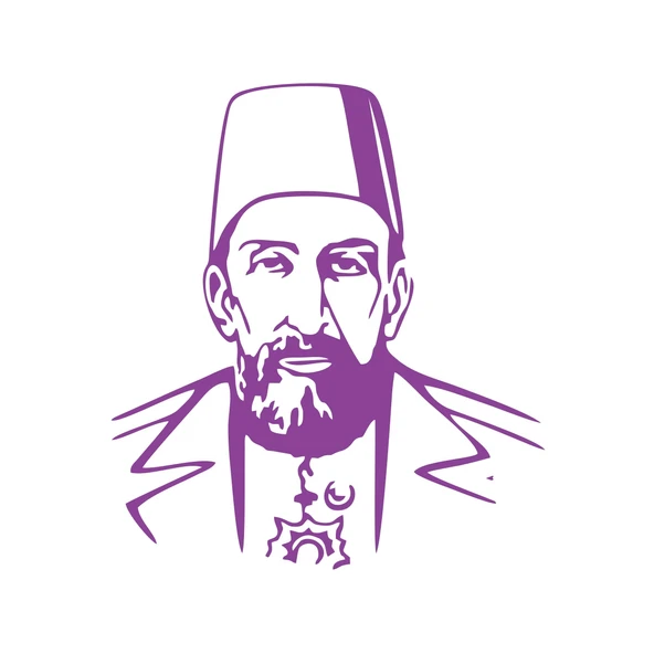 2.Abdülhamit Silüet Sticker 17x17 Cm Mor ürün görseli 1