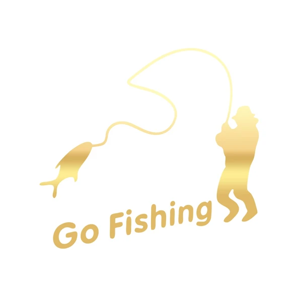 Go Fishing Araba Sticker 17x17 Cm Gold ürün görseli 1