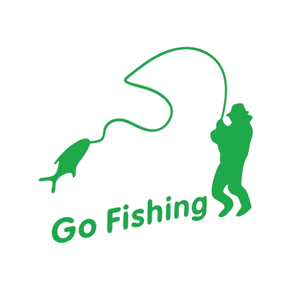 Go Fishing Araba Sticker 17x17 Cm Yeşil ürün görseli 1