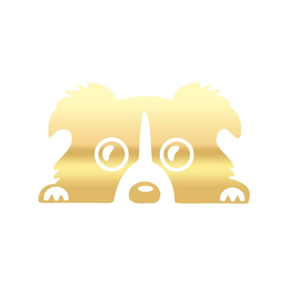 Köpek Araba Sticker 17x17 Cm Gold ürün görseli 1