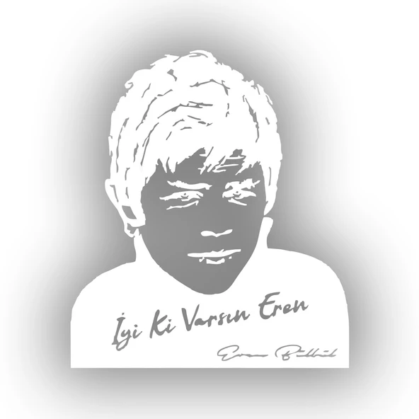 İyi Ki Varsın Eren Araba Sticker 17x17 Cm Beyaz ürün görseli 1