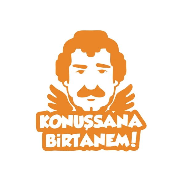 Müslüm Gürses Silüet Araba Sticker 17x17 Cm Turuncu ürün görseli 1