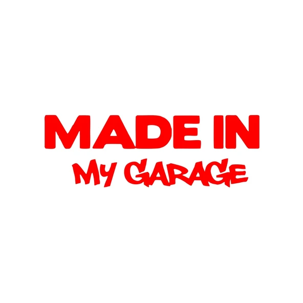 Made In My Garage Araba Stickeri 17x17 Cm Kırmızı ürün görseli 1