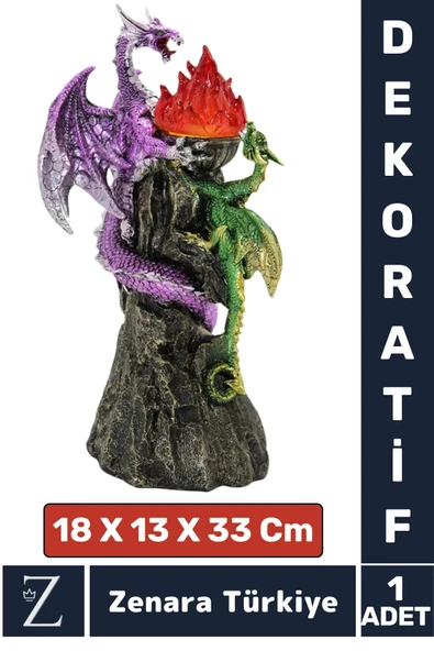 Premium Dayanıklı Kaliteli Çok Şık Dekoratif Hediyelik Özel Gün Biblo Koleksiyon POLYESTER DRAGON ürün görseli 1