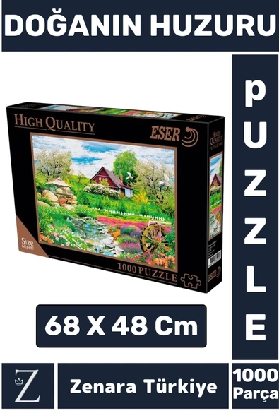 Eğlenceli Eğitici Görsel Algı Motor Beceri Geliştiren Çocuk Boyamalı PUZZLE 1000 Prça DOĞANIN HUZURU ürün görseli 1